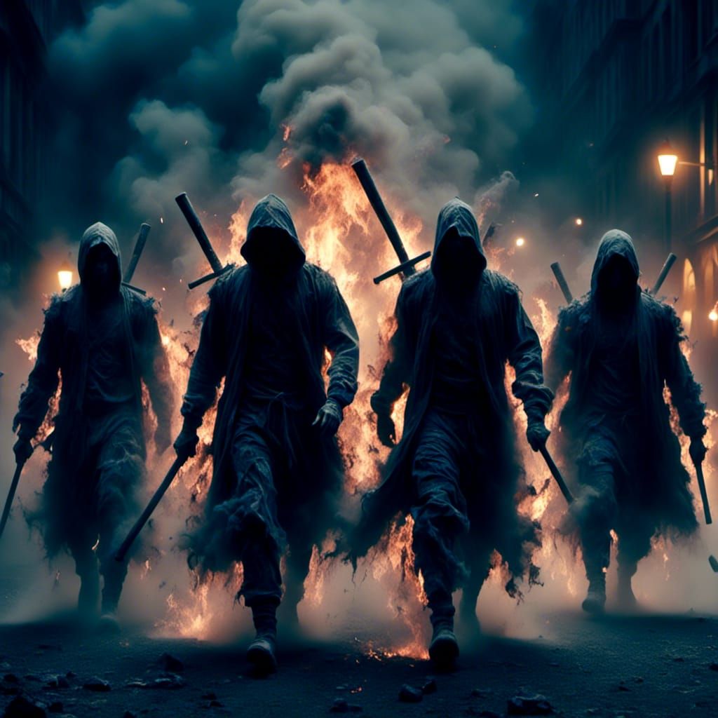 Menacing Thugs Patrol City Streets at Night