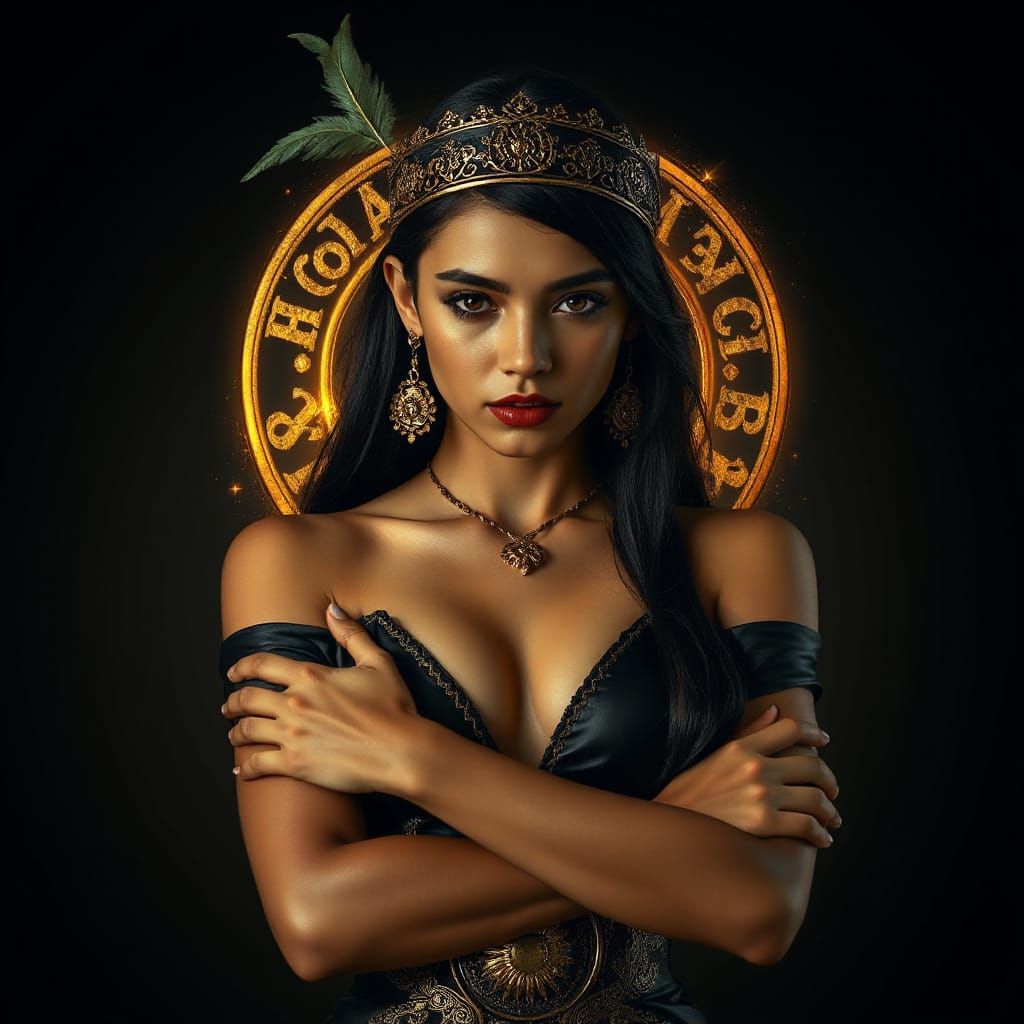 Turkmen Woman in Golden Light