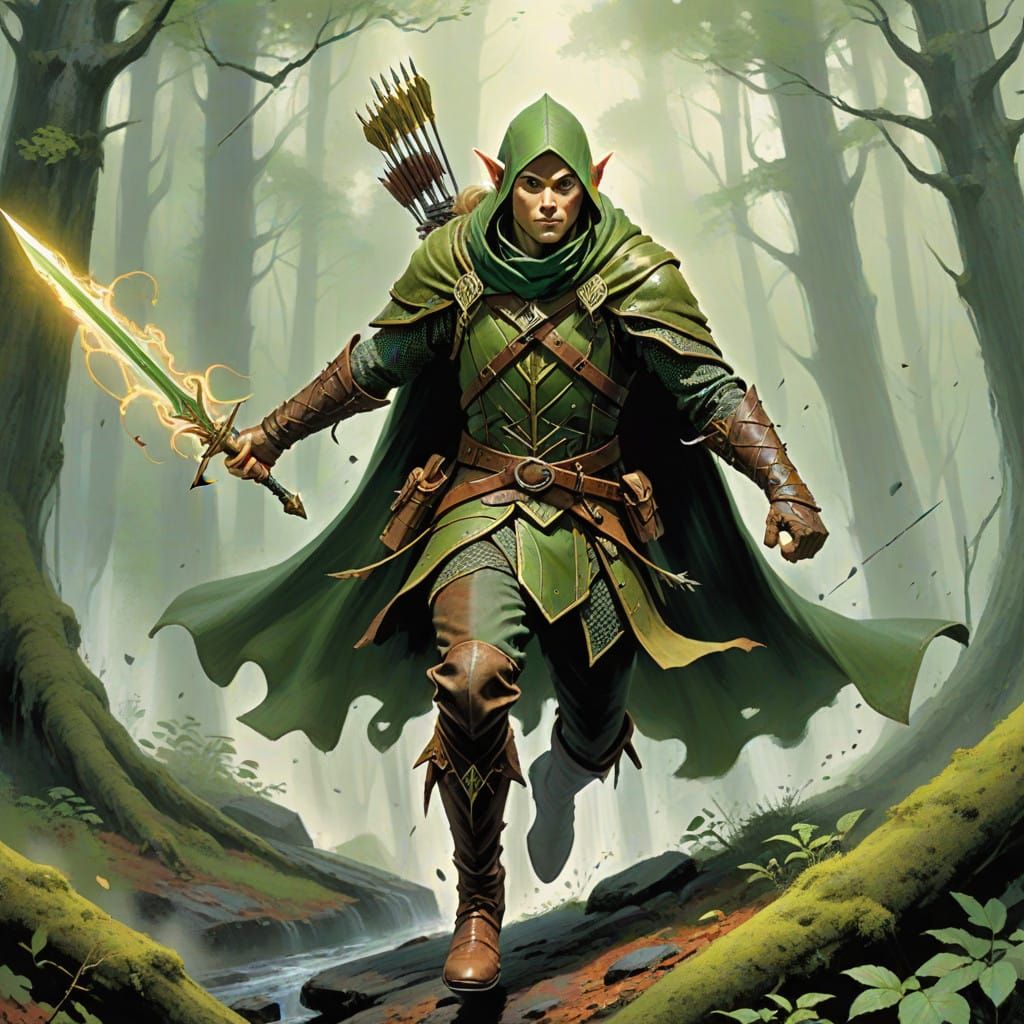 Elven Ranger in Earl Norem Style