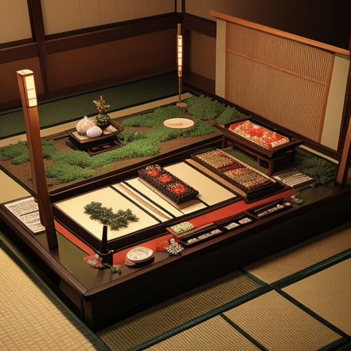 Geishas in a Tranquil Japanese Bathhouse Scene