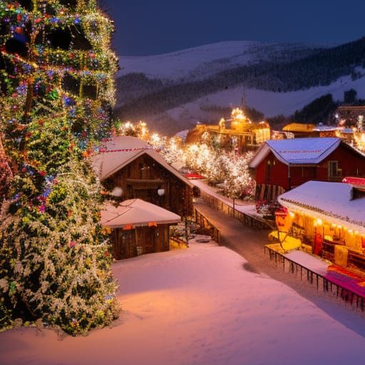 Winter in Decorated Romanian Village: Bokeh Photography