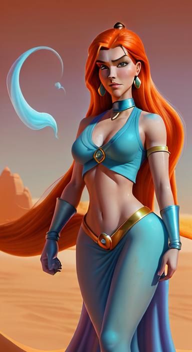 Kim Possible as a Desert Genie