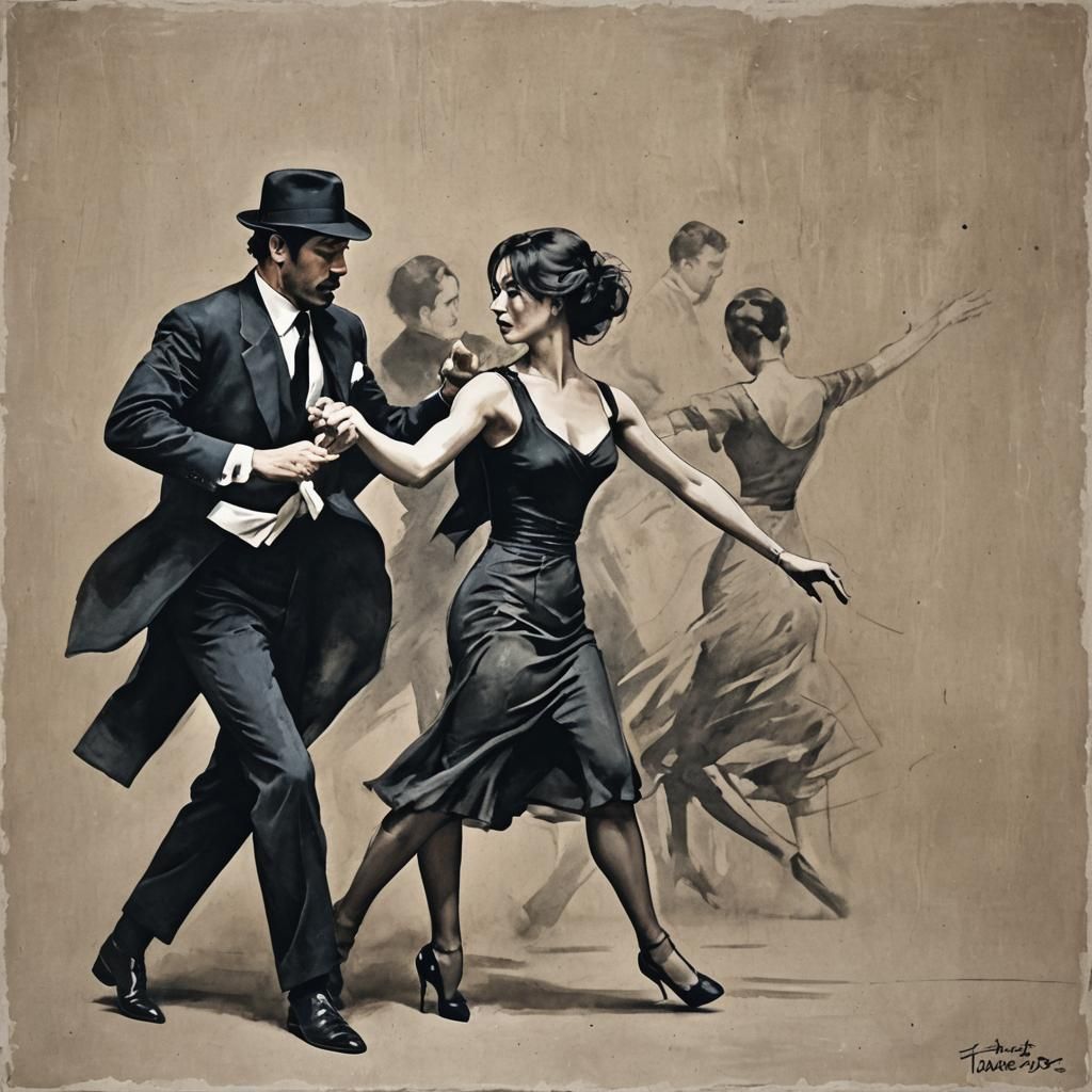 Dynamic Tango Dancers in AI Interpretation