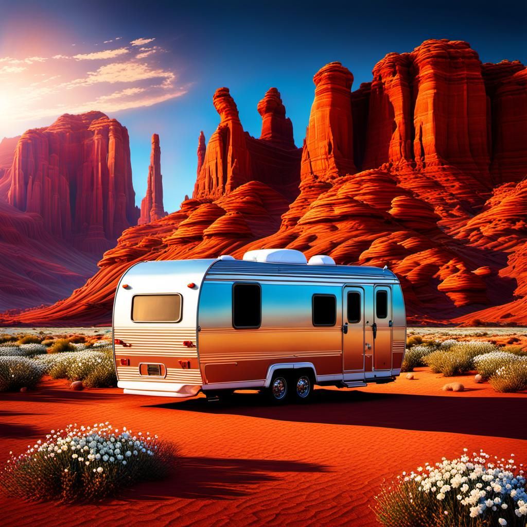RV at Red Rock Formations: Fantasy Art