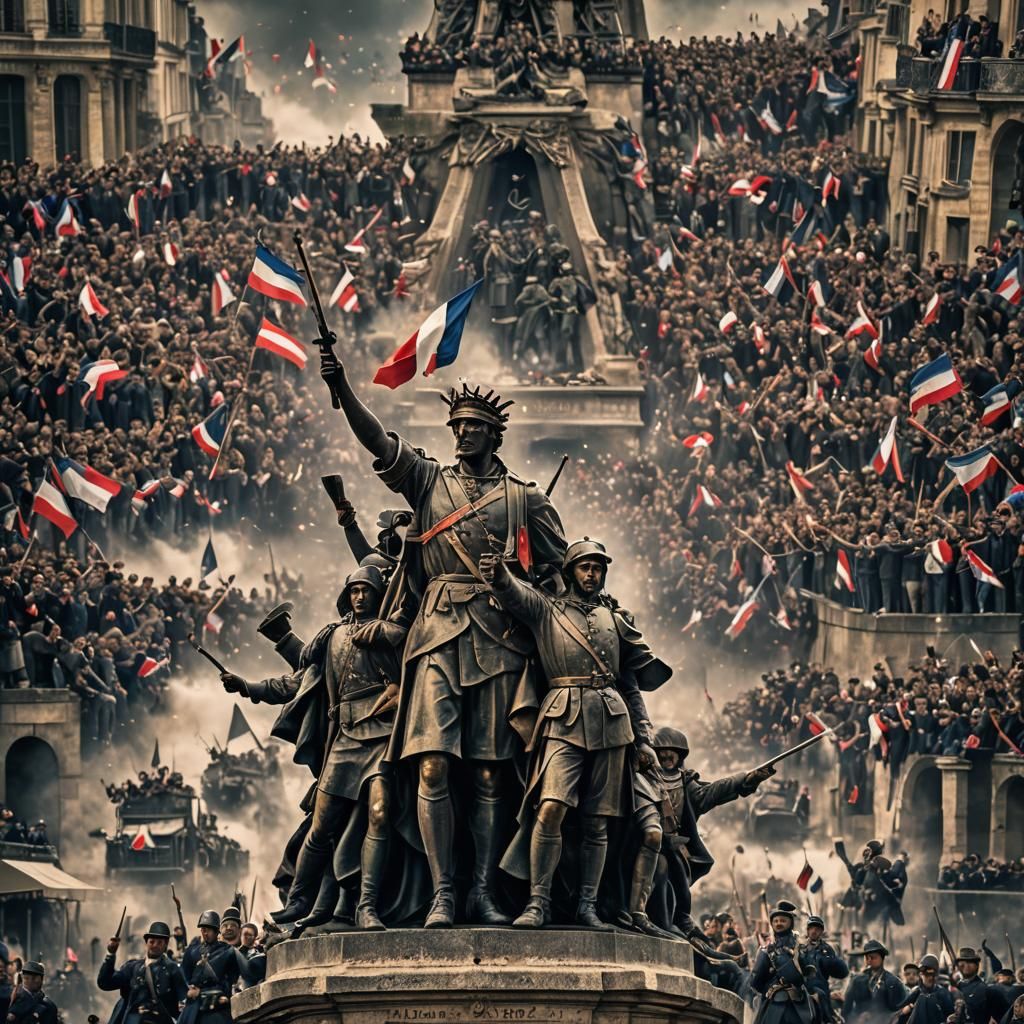 French Freedom Celebration in Hyperrealistic Detail