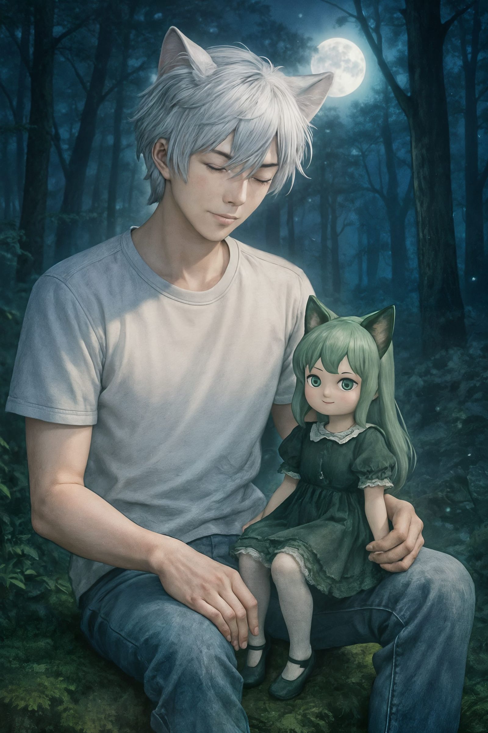 North holding a Doll which resembles Yuki Nara (奈良)