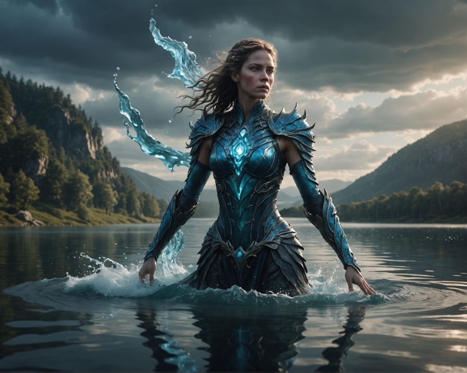 Water Elemental on Lake: Epic Digital Matte Painting