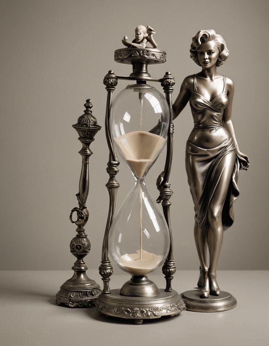 Hourglass and Marilyn Monroe Statue