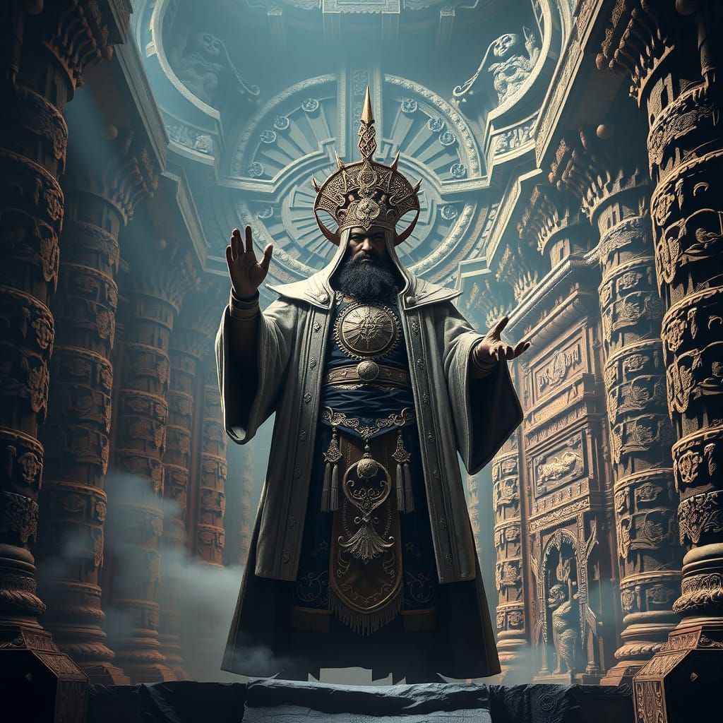Majestic Great Keeper in Mystical Ancient Temple