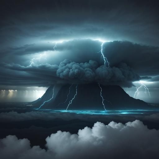 Dramatic Stormscape with Massive Lightning Strike