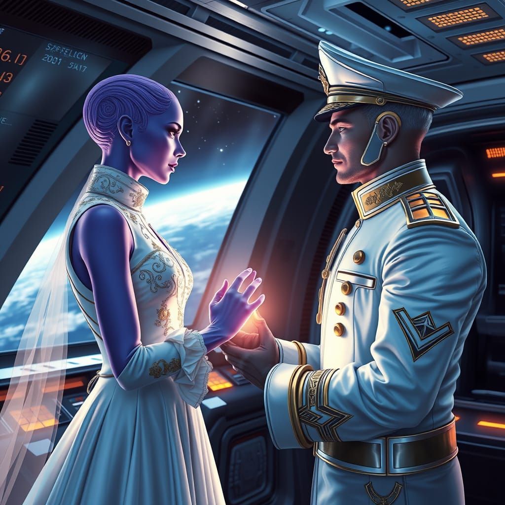 Starship Captain Meets Ethereal Female Companion in Celestia...