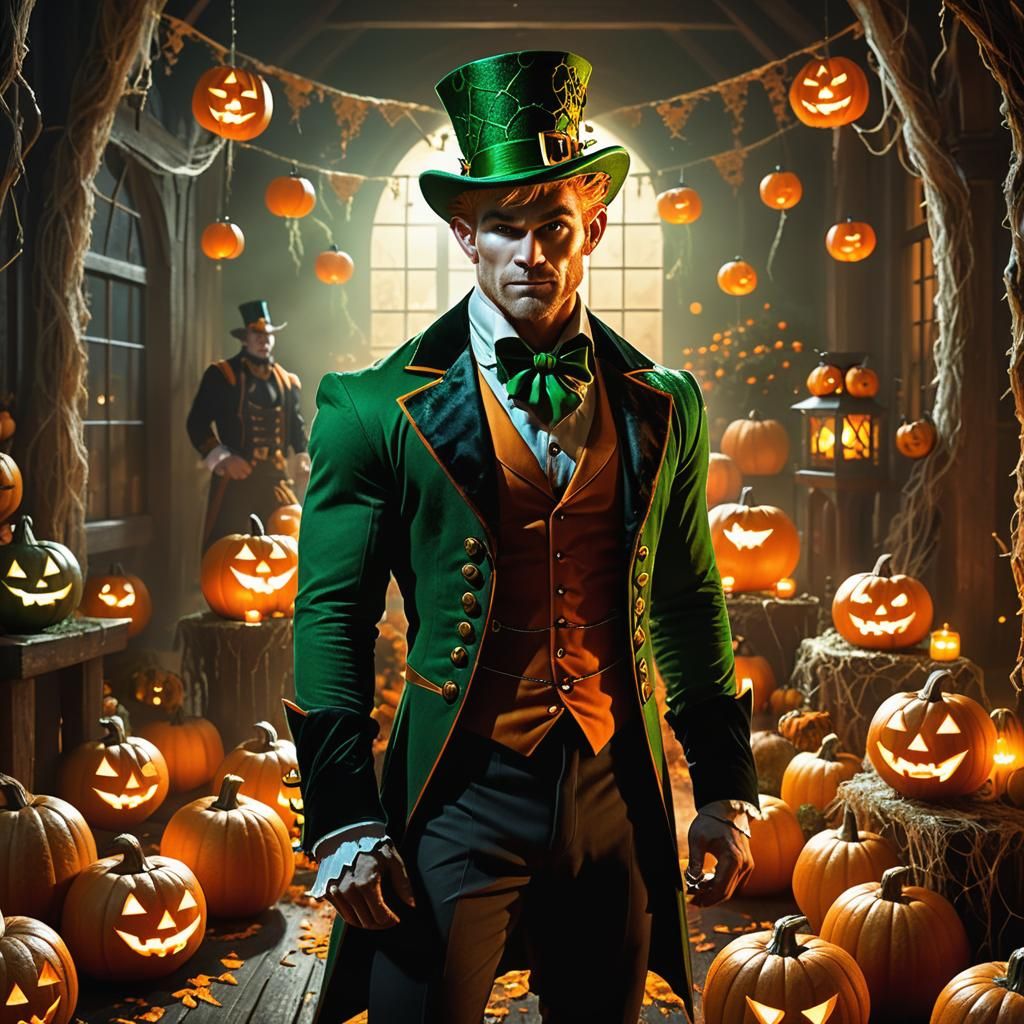 Leprechaun cosplay on Halloween