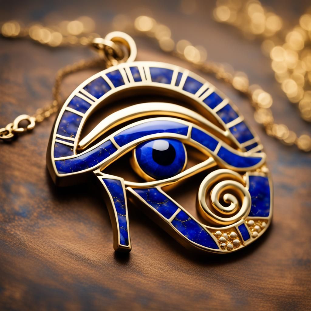 Eye of Horus Trinket in Gold and Lapis Lazuli