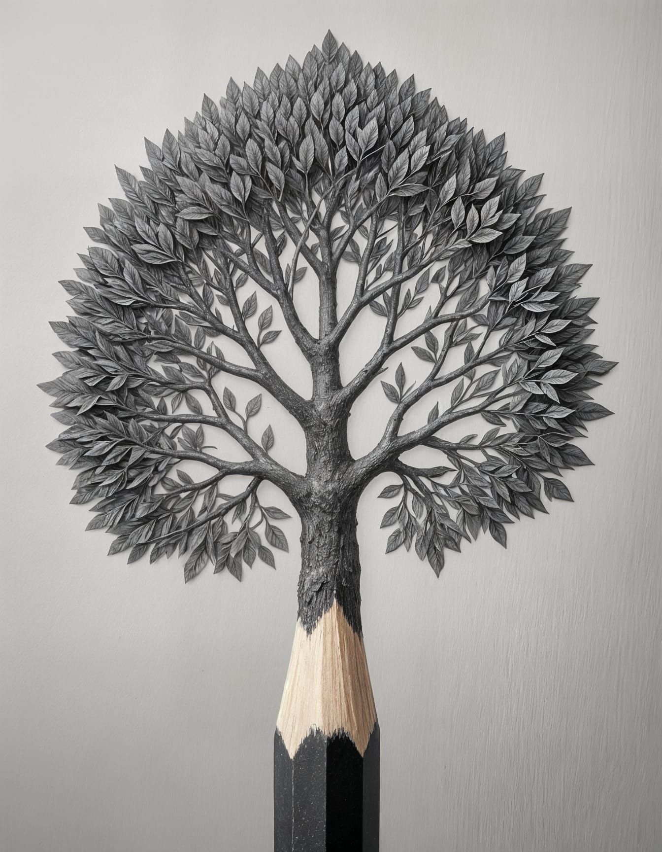 Pencil Tip Becomes Graphite Tree of Life