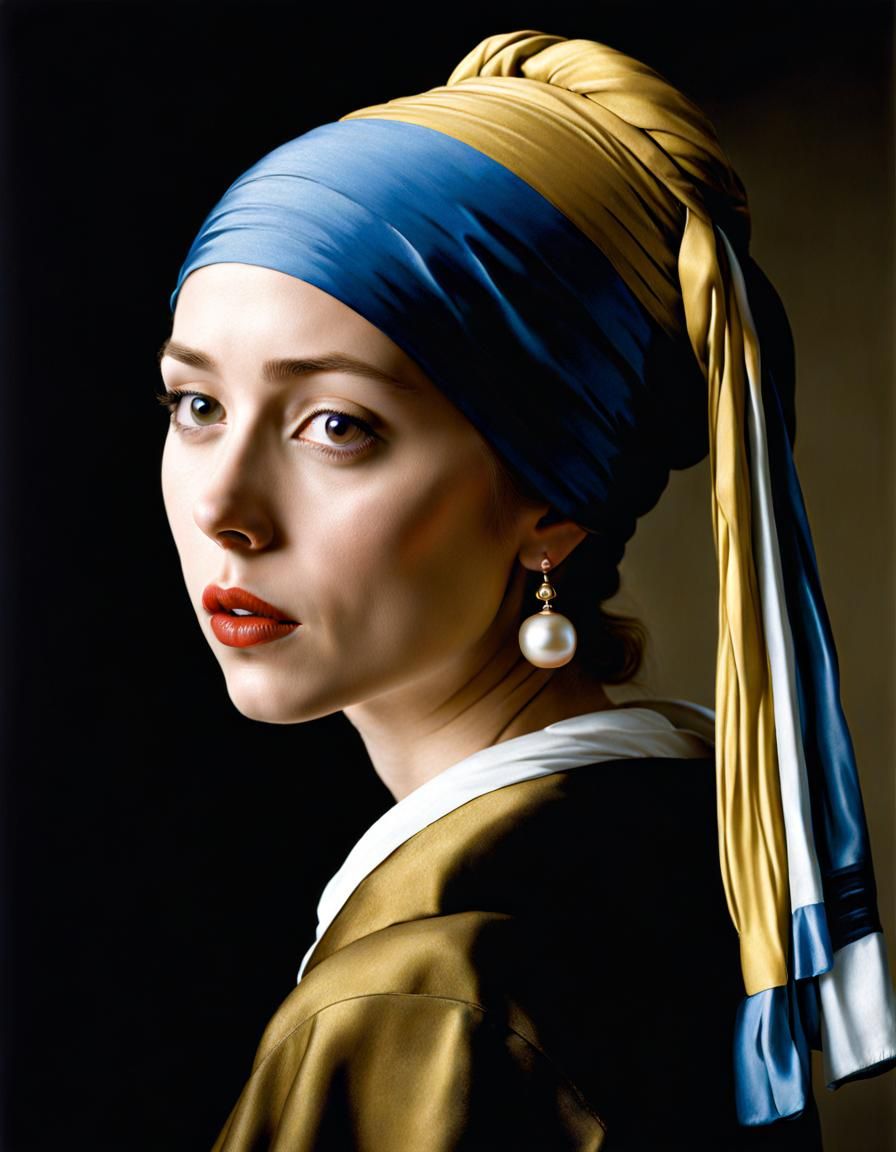 Girl with a Pearl Earring Digital Art
