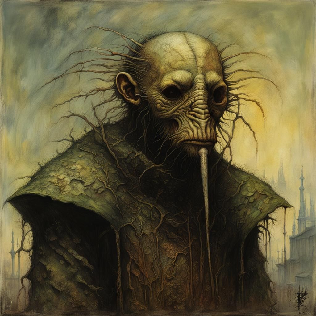 Cyberpunk Scavenger Portrait in Gothic Romanticism Style