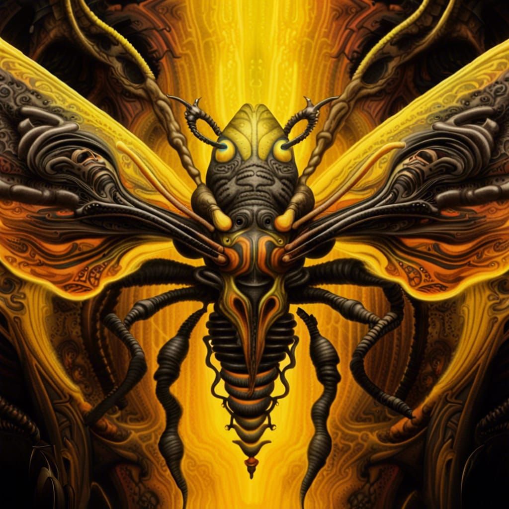 Biomechanical Hornet in Giger and Burton Style