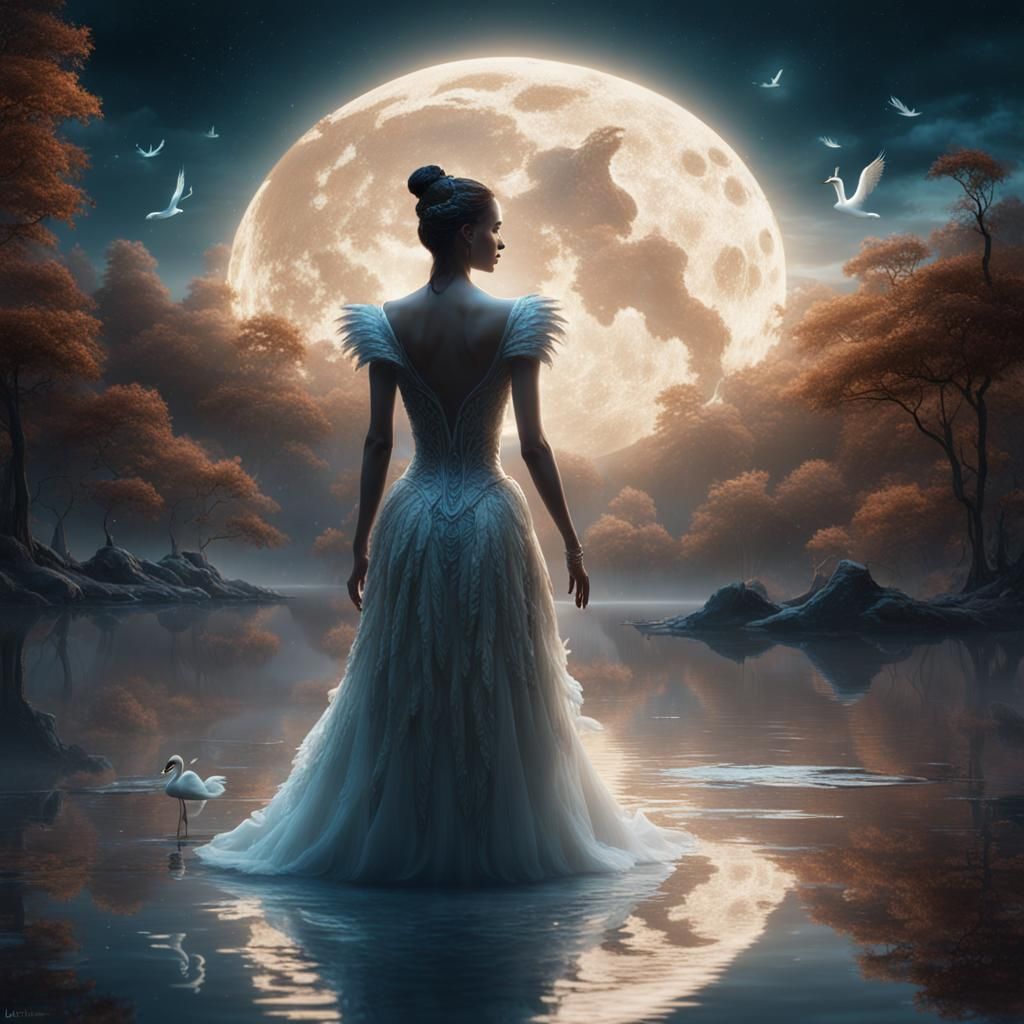 Swan to Woman Transformation in Mystic Lake
