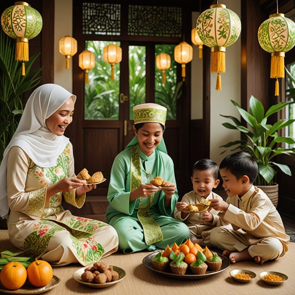 Cozy Family Home Celebrates Idul Fitri in Vibrant Colors and...