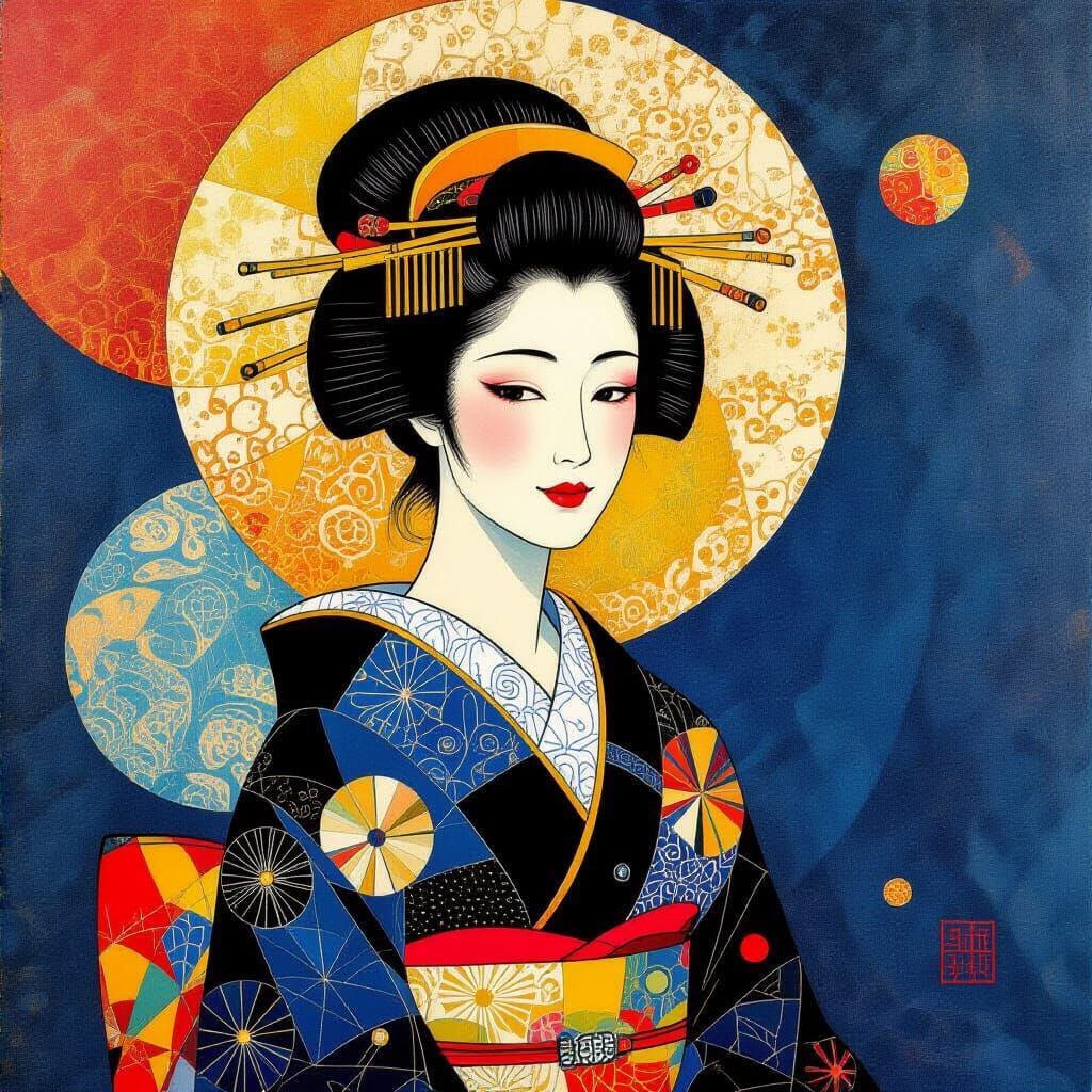 Vibrant Psychedelic Fusion of Abstract Art Styles