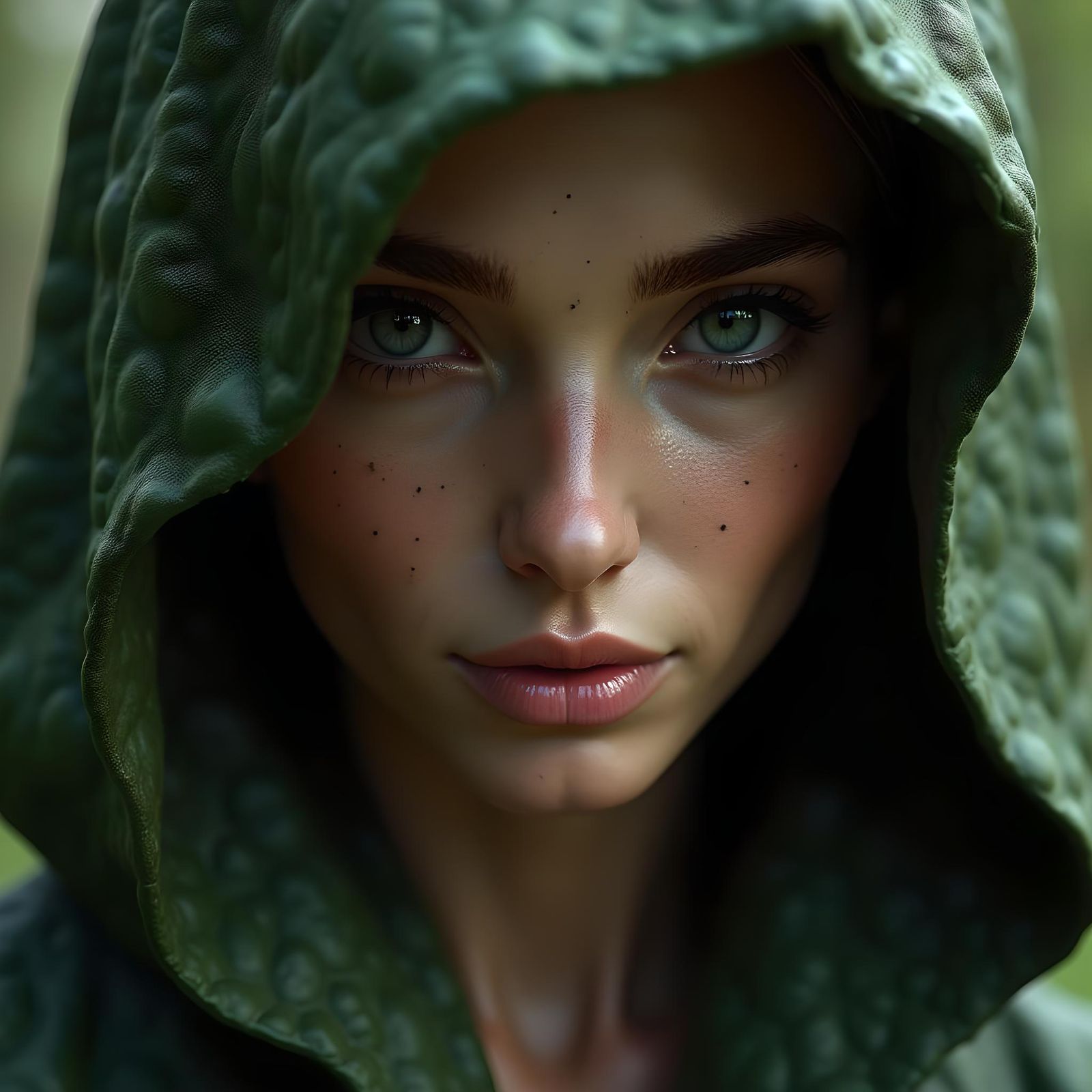 Fantasy Wood Witch Portrait in Woodland Robes