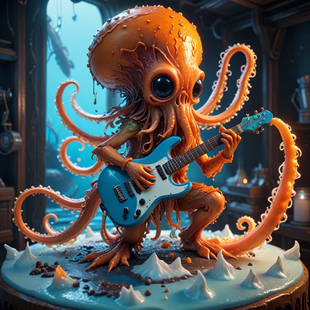 Grotesque Squid's Carrot Cake Ship Dance: 3D Game Art