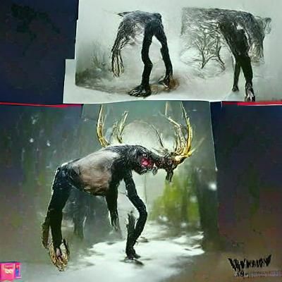 Wendigo Concept Art: A Folklore Creature