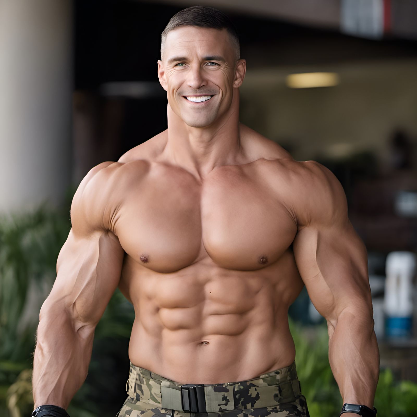 Muscular Marine Drill Instructor Portrait