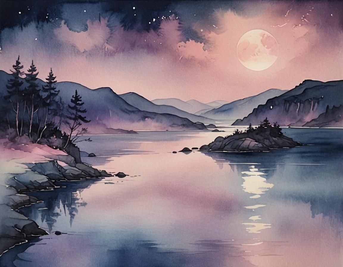 Ethereal Cove at Moonrise