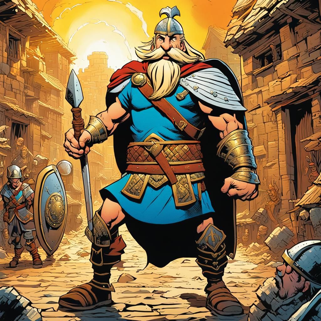 Asterix in Gaul Village: Comic Book Art