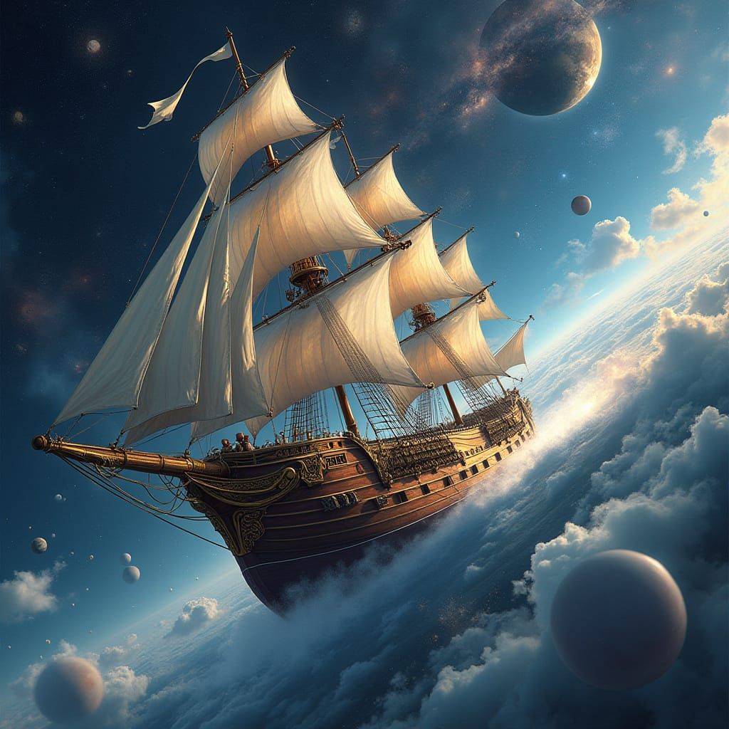 Galactic Sailing Ship Speeds Through Cosmos