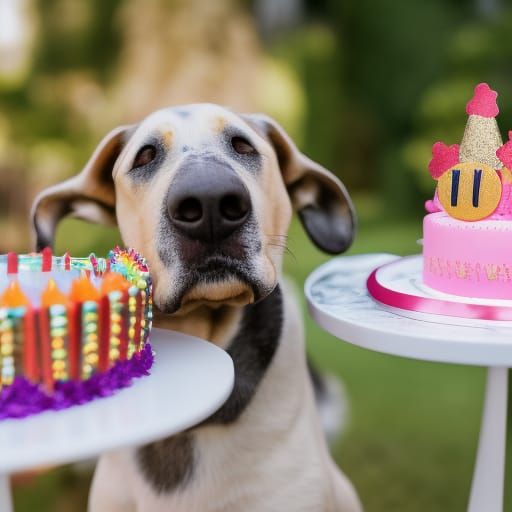 Dog Birthday Party with Cake: Professional Photography