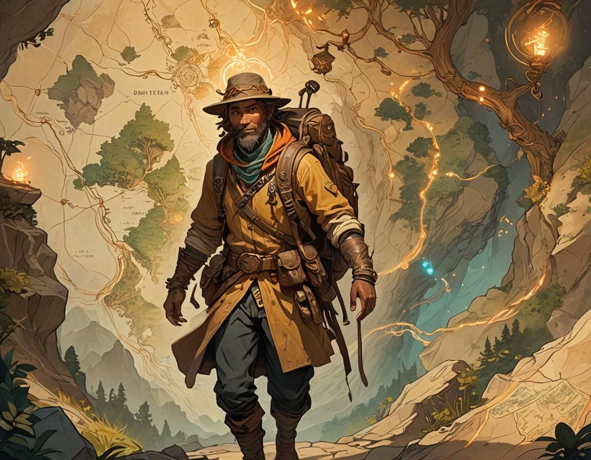 Enigmatic God Guiding Adventurers on Unexplored Paths