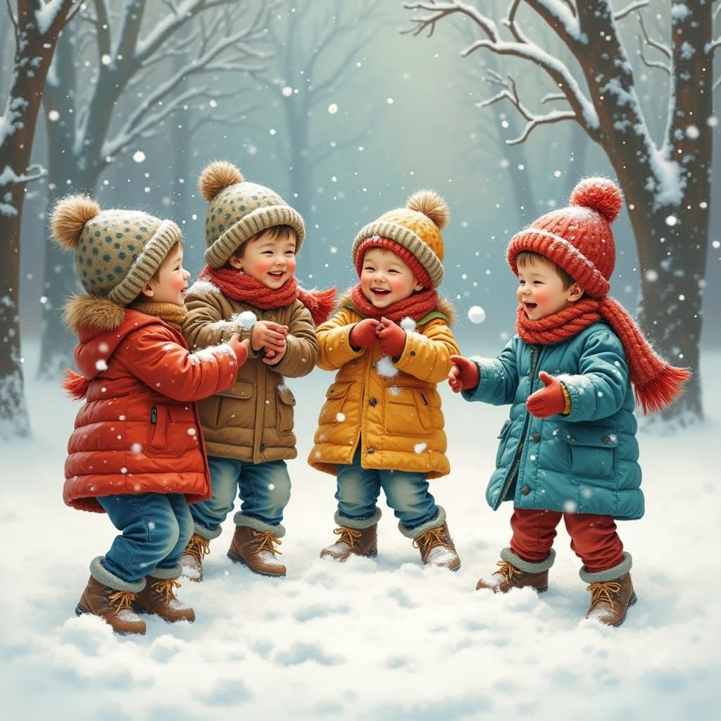 Whimsical Winter Wonderland Scene