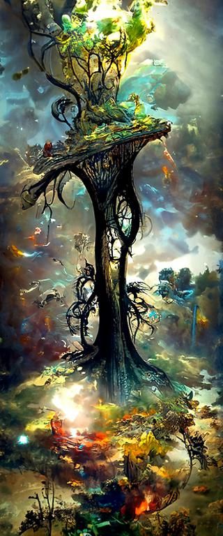 Yggdrasil in Oil, Volumetric Lighting Concept Art