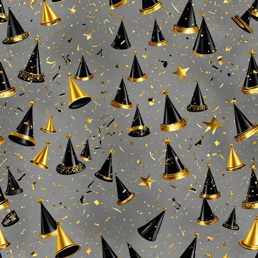 Elegant Black and Gold Party Hat