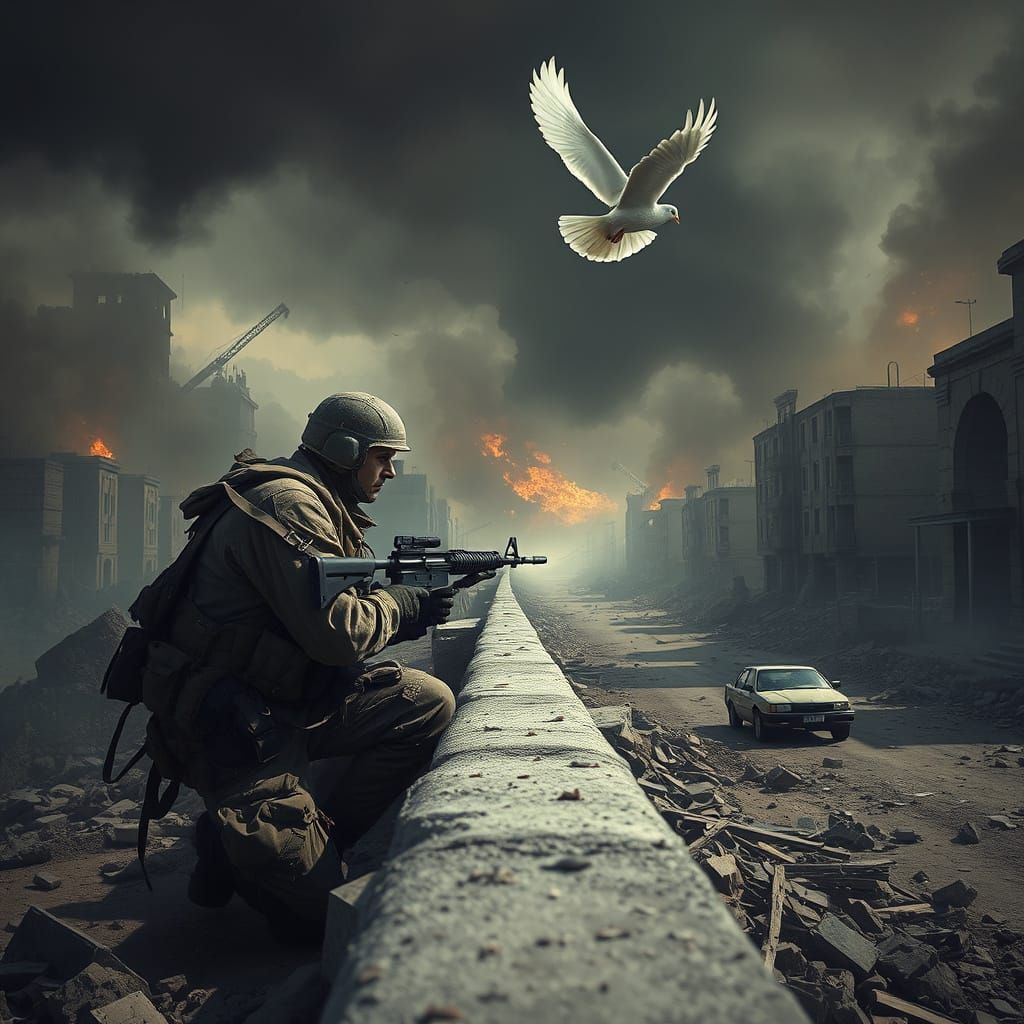 Battle-Scarred Soldier Finds Hope in War-Torn Landscape