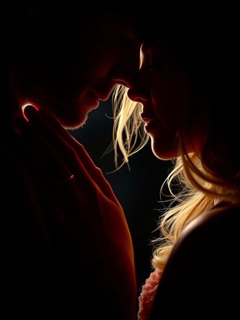 Romantic Portrait Under Dramatic Lighting