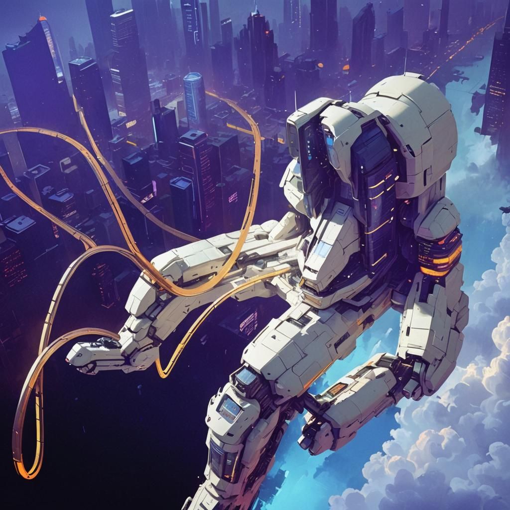 Futuristic Metropolis Concept Art in Cyberpunk Style