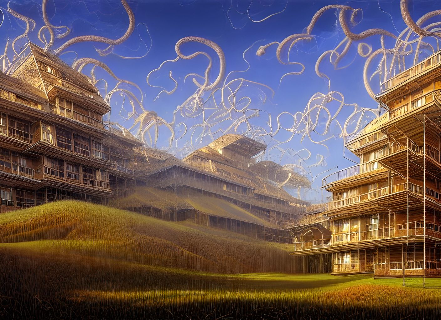 Surreal Hotel in Photorealistic Digital Illustration