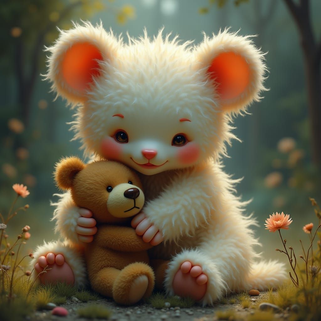 A Floofski bear from the Enchanted Forest found a friend to ...