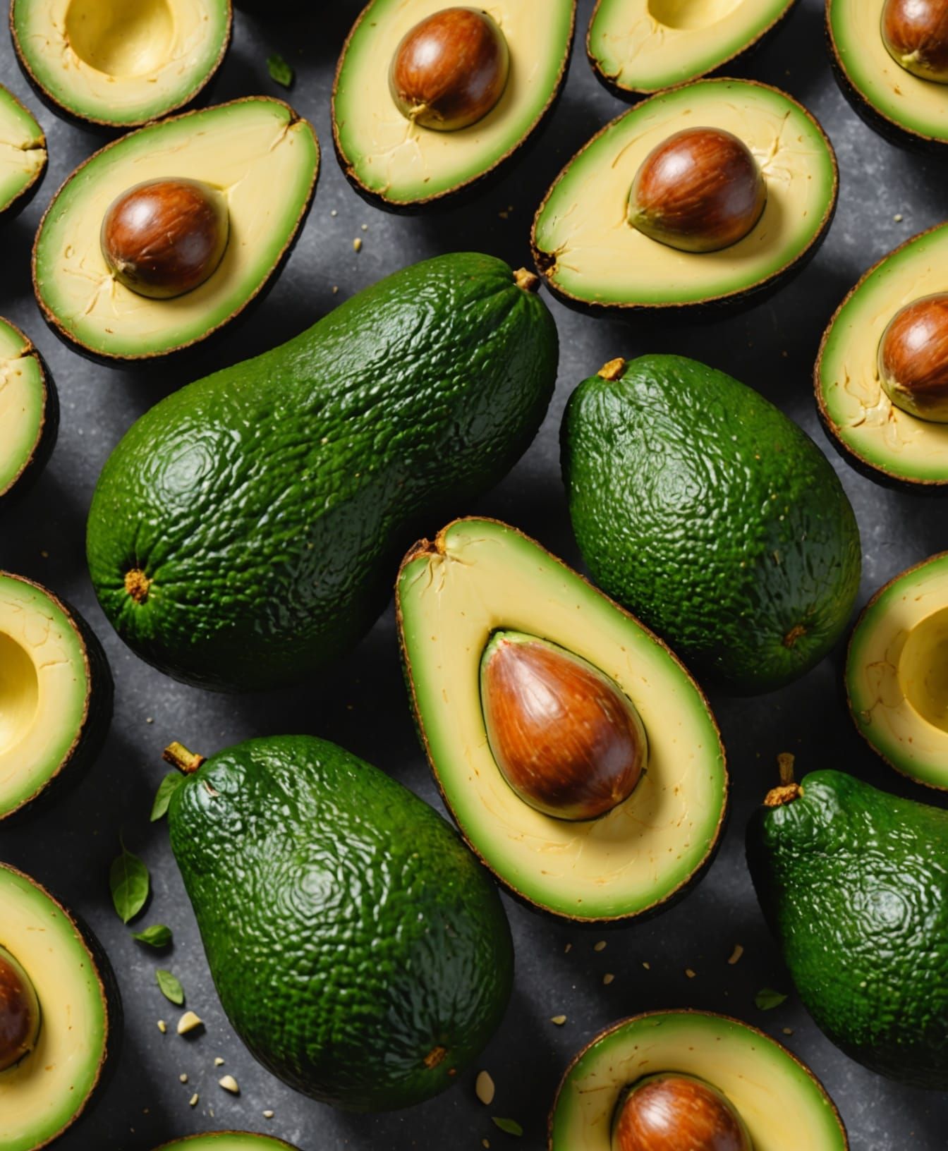 Hyperrealistic Avocado Cut in Half