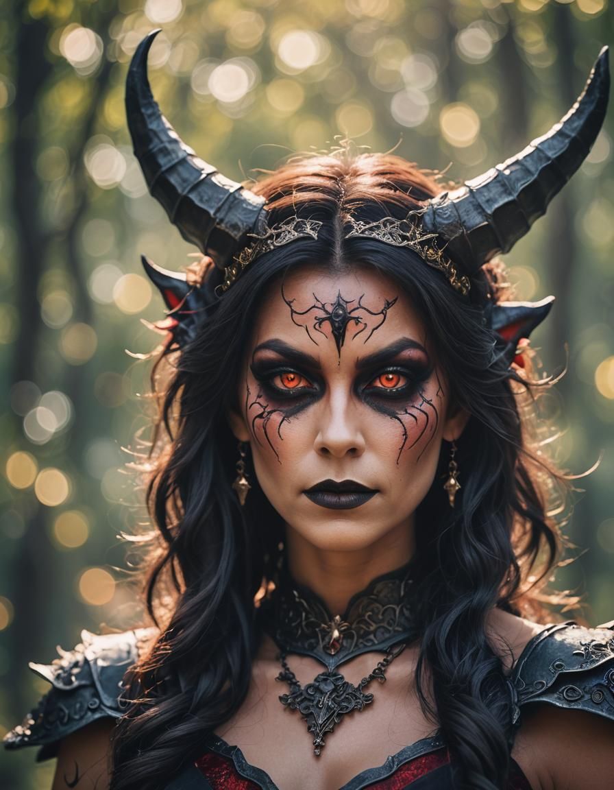 Demoness Portrait in Professional Photography Style