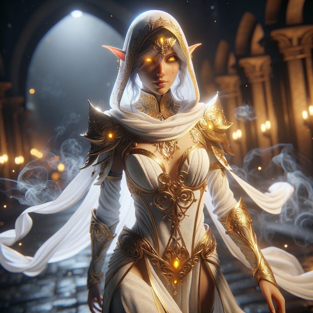 Ethereal High Elf Knightess in Unreal Engine