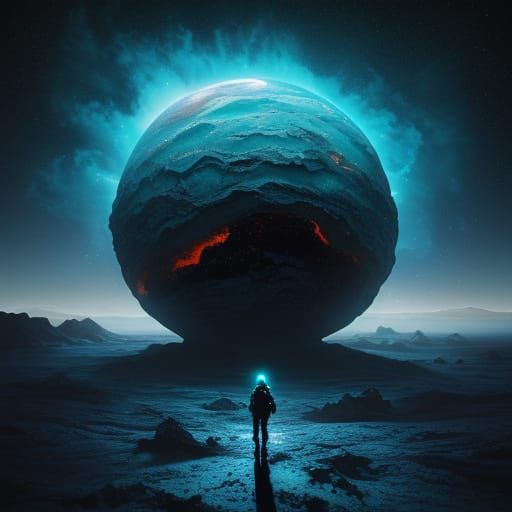 Astronaut on Alien Planet, Cosmic Crystalline Structure