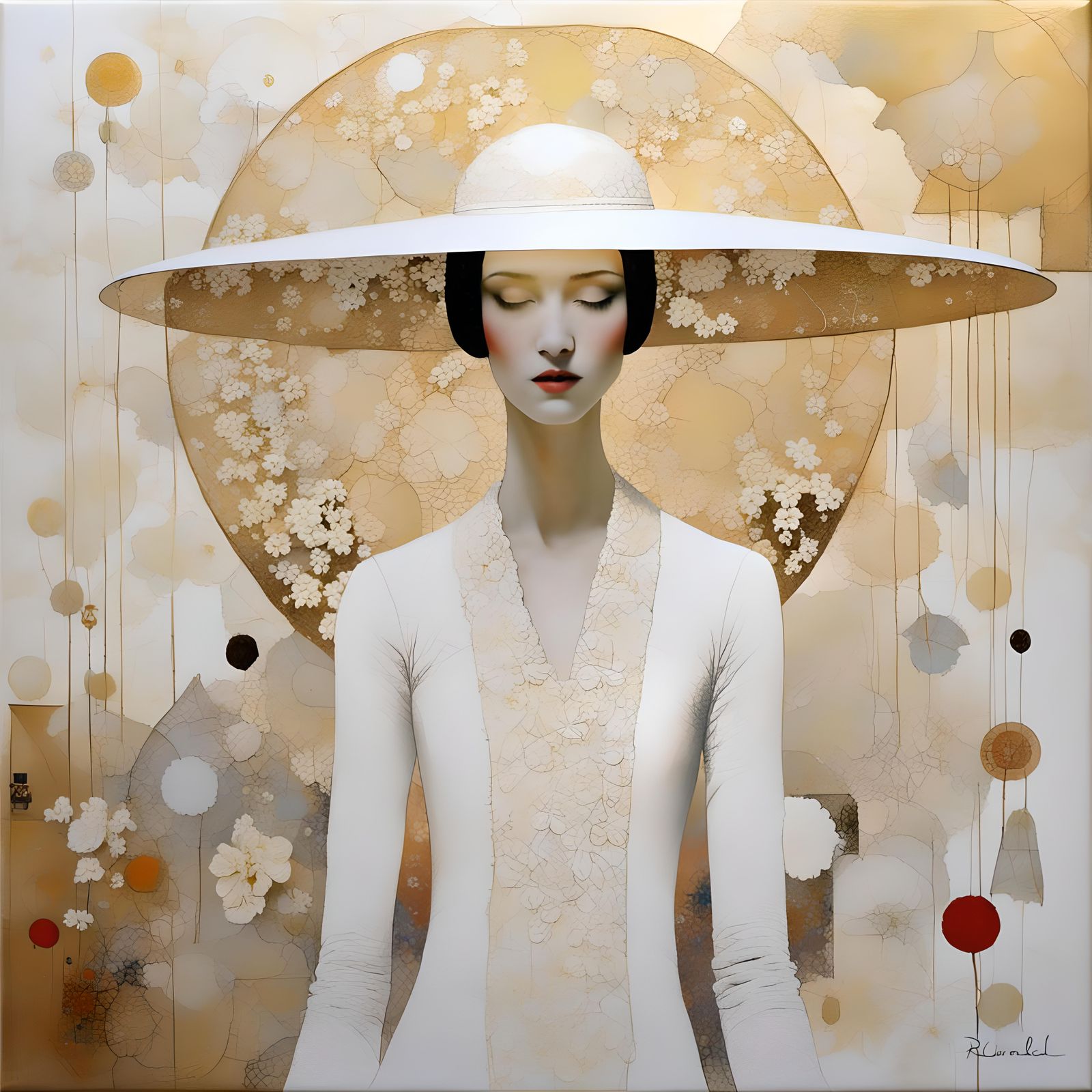 Minimalist Celestial Being in Soft, High-Key Colors