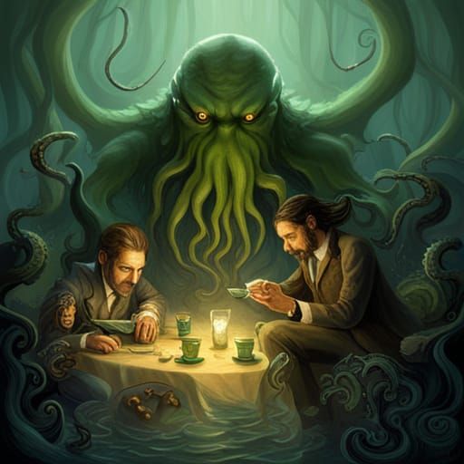 Cthulhu's Underwater Tea Party: Cosmic Horror Art