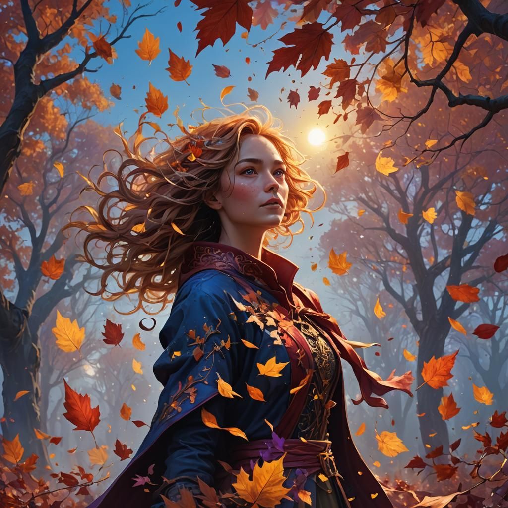 Fantasy Autumn Leaves Spell "Autumn"