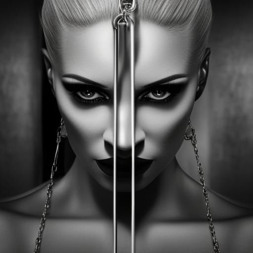 Imprisoned Beauty in Dark Jail Cell Rendering