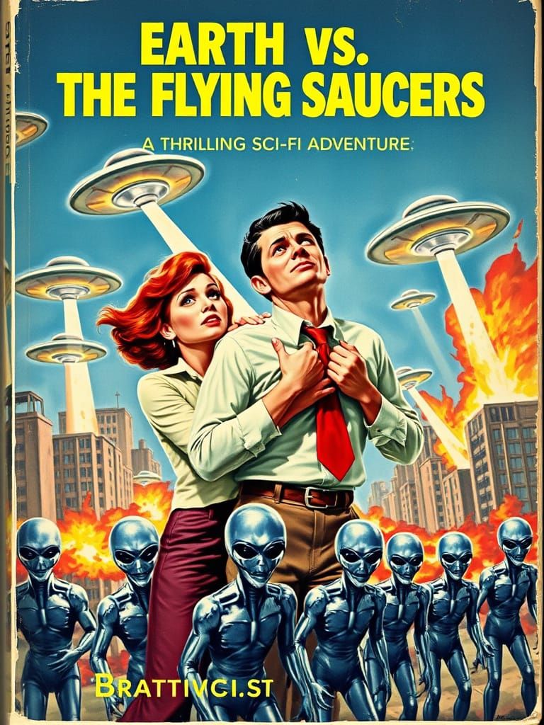 Fearful Couple Faces Alien Invasion in Retro-Futuristic City...